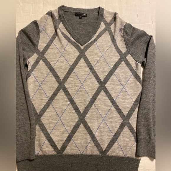 Express Wool Gray Argyle Sweater - Picture 1 of 4